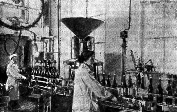 Рис. 163. Автоматическая линия розлива тиражной смеси на Тбилисском шампанском заводе
