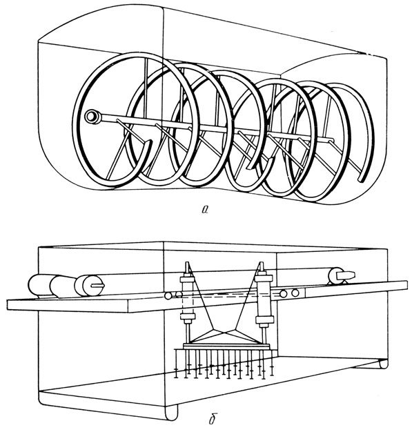 Рис. 11. Заторный (а) и фильтрационный (б) чаны блочного варочного агрегата