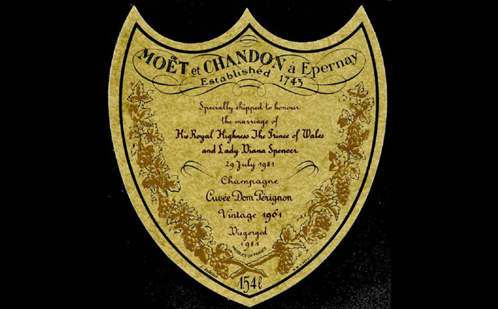 Шампанское 1961 года для принца Чарльза и Дианы от компании «Моэт и Шандон»